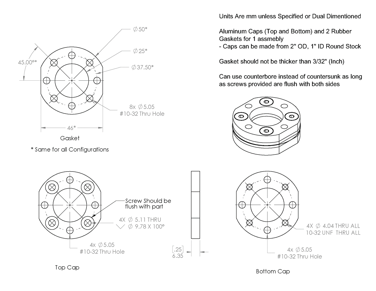 CAD Drawing of the Sandwich Assembly Used in the Puncture Test and Partial Puncture/Dye Test Setup