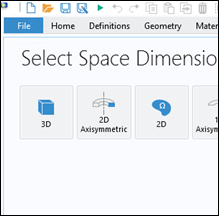 Screenshot of Select Space Dimensions, 3D option